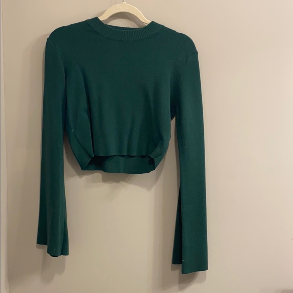 Princess Polly Green Crop Sweater